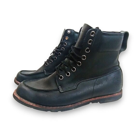 Timberland Premium Leather Waterproof Boot Black Men's Size 10.5 US - Picture 2 of 16
